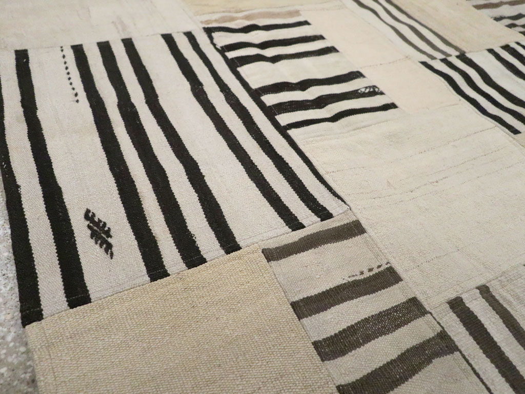 Contemporary Turkish Patchwork Style Flatweave, No.30621 - Gss
