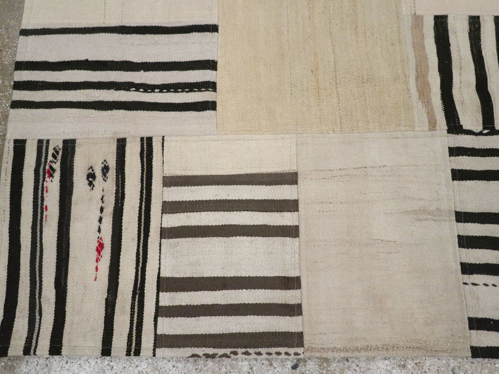 Contemporary Turkish Patchwork Style Flatweave, No.30621 - Gss