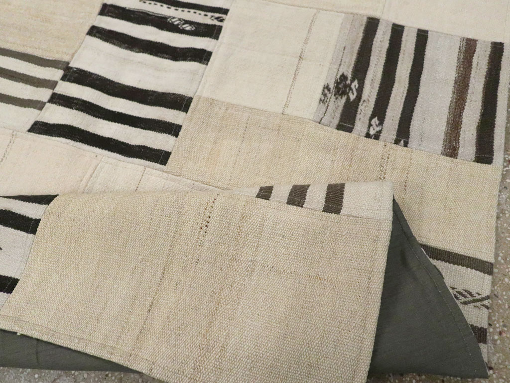 Contemporary Turkish Patchwork Style Flatweave, No.30621 - Gss