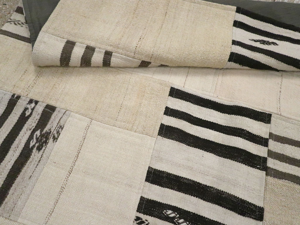 Contemporary Turkish Patchwork Style Flatweave, No.30621 - Gss