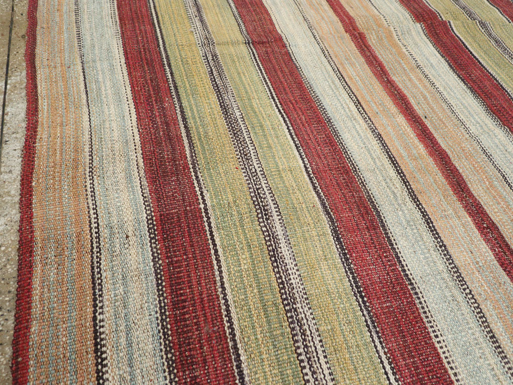 Modern Turkish Flatweave Room Size Carpet, No.30637 - Gss