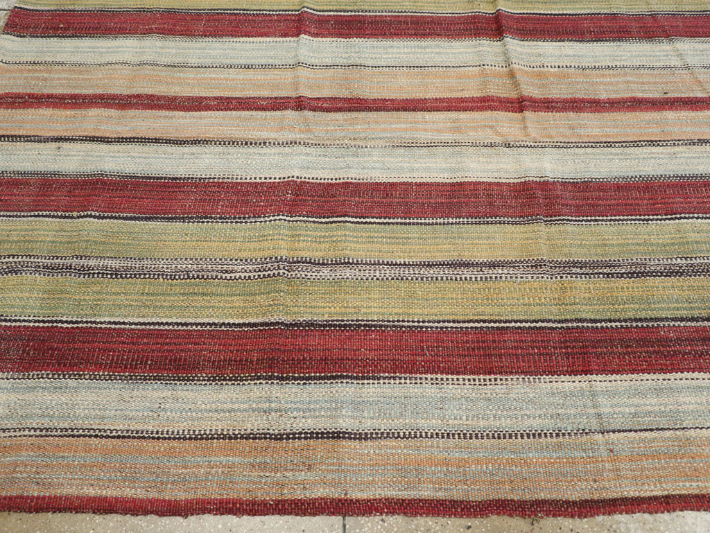 Modern Turkish Flatweave Room Size Carpet, No.30637 - Gss