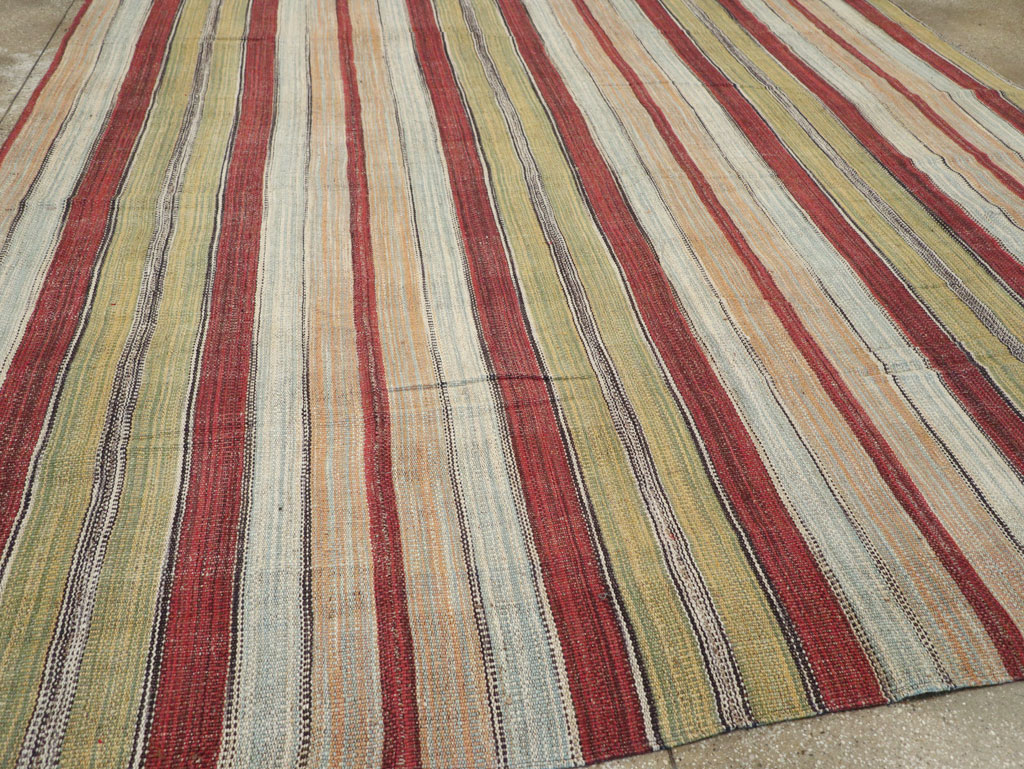Modern Turkish Flatweave Room Size Carpet, No.30637 - Gss