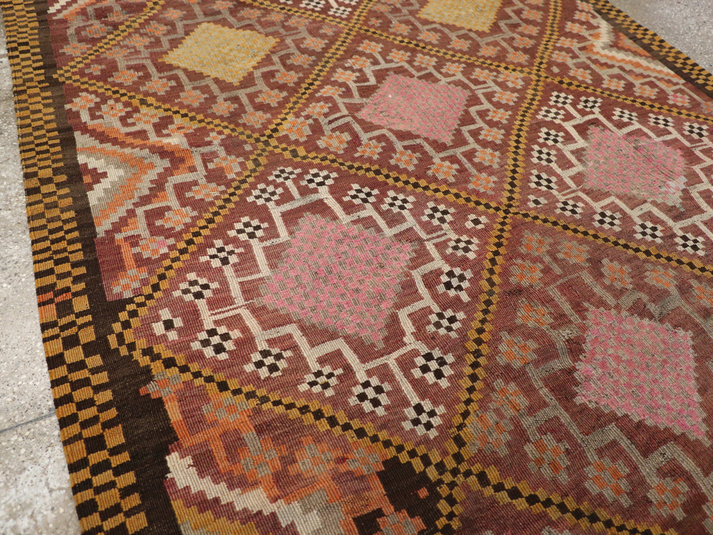 Vintage Persian Flatweave Kilim Gallery Rug, No.30651 - Gss