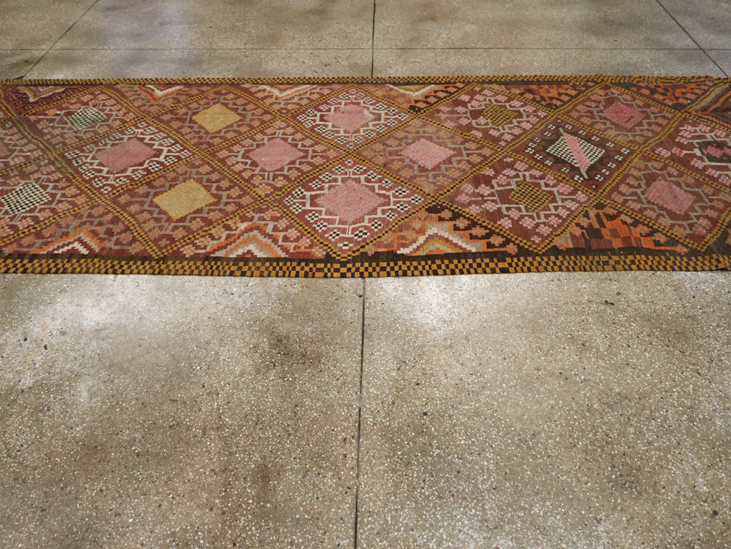 Vintage Persian Flatweave Kilim Gallery Rug, No.30651 - Gss