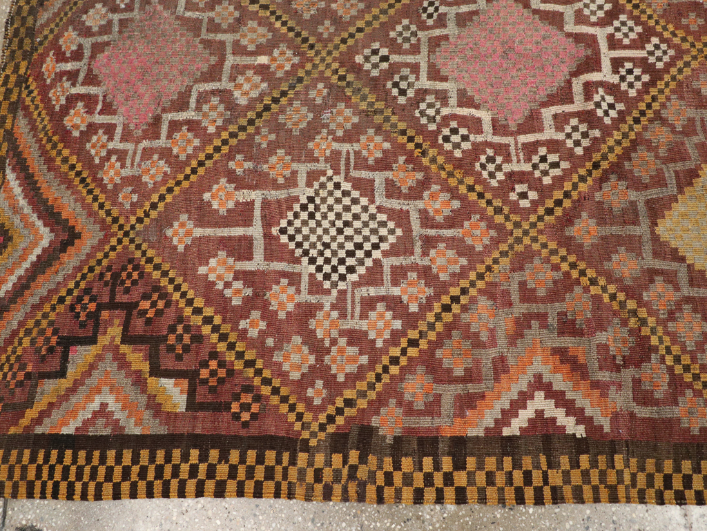 Vintage Persian Flatweave Kilim Gallery Rug, No.30651 - Gss