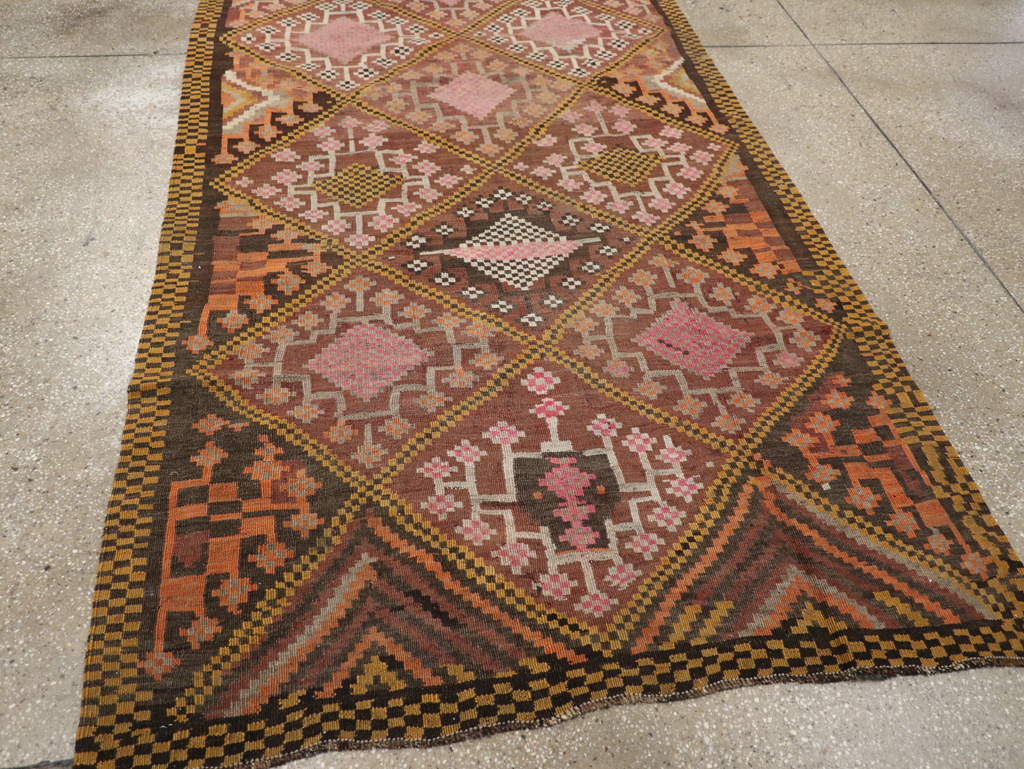 Vintage Persian Flatweave Kilim Gallery Rug, No.30651 - Gss