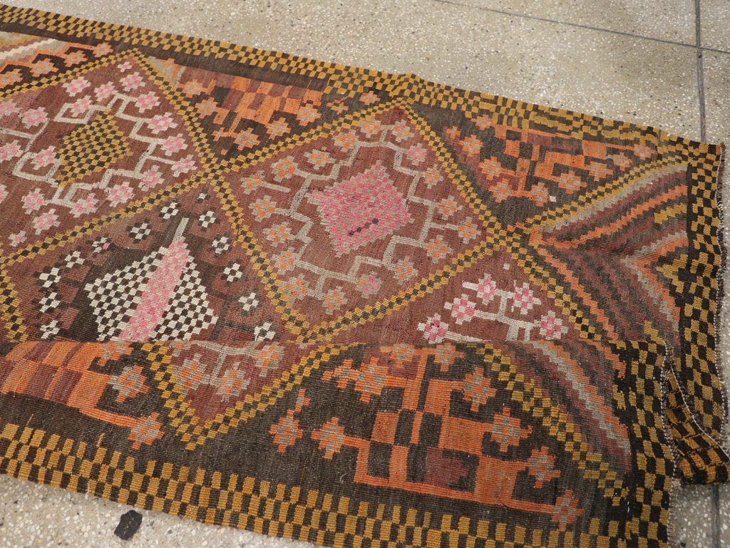 Vintage Persian Flatweave Kilim Gallery Rug, No.30651 - Gss