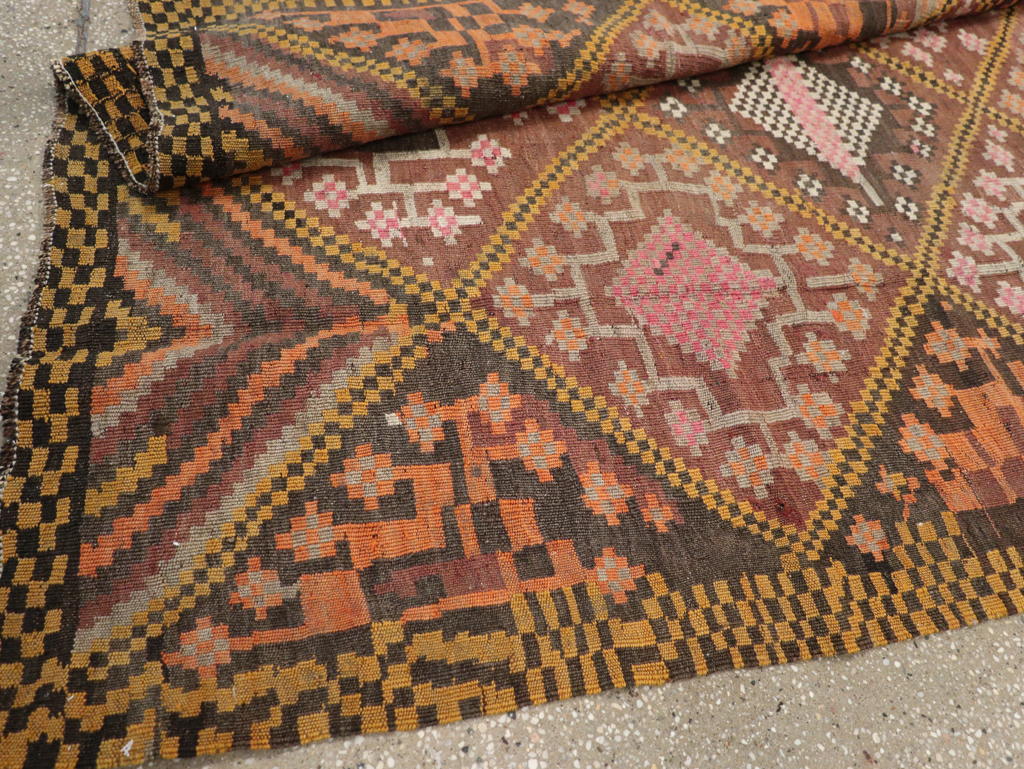 Vintage Persian Flatweave Kilim Gallery Rug, No.30651 - Gss