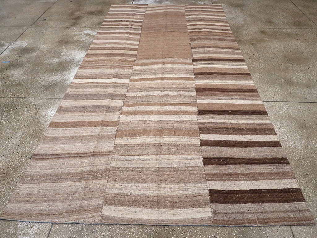 Vintage Turkish Flatweave Kilim Gallery Carpet, No.30653 - Gss