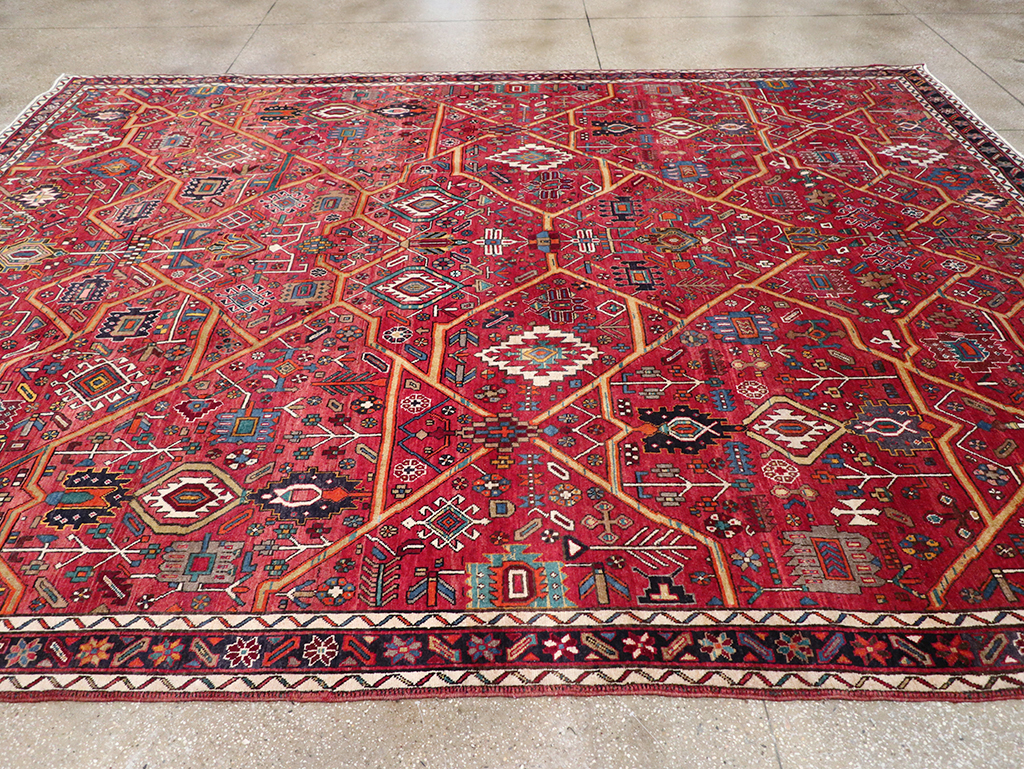 Vintage Persian Heriz Room Size Carpet, No.30663 - Gss