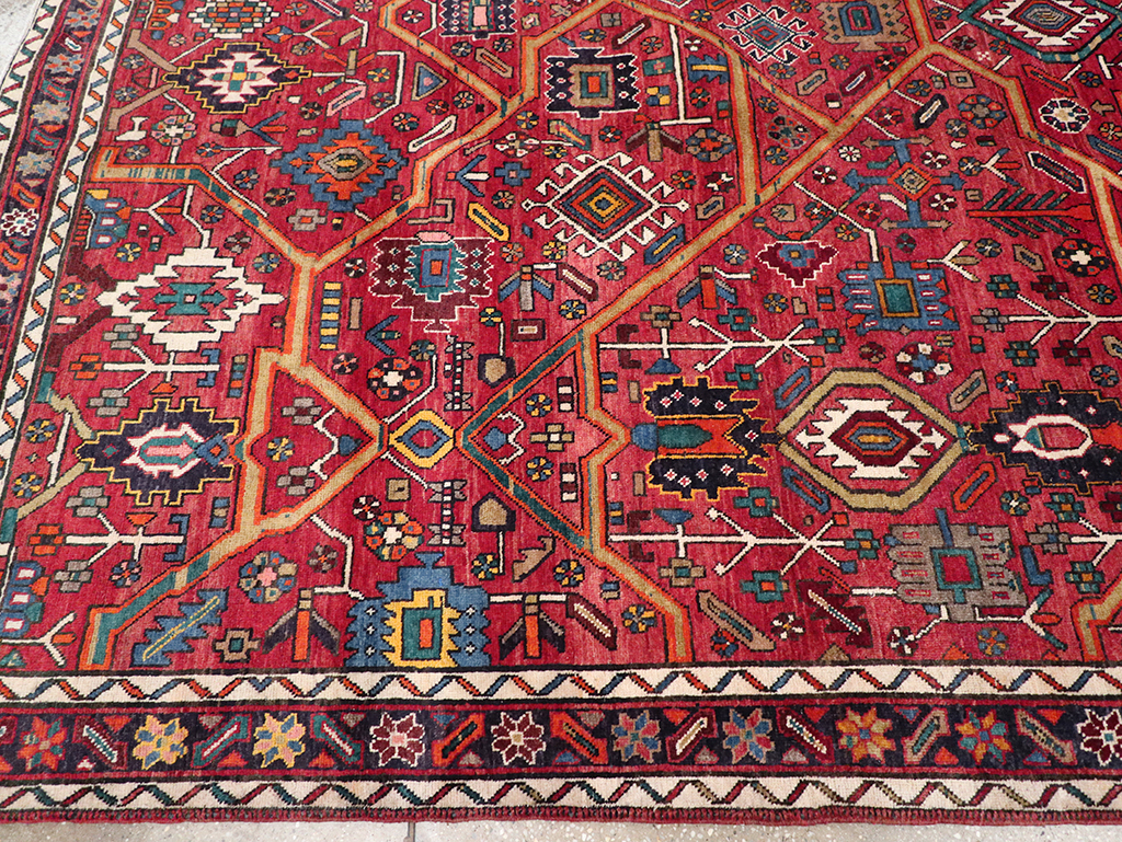 Vintage Persian Heriz Room Size Carpet, No.30663 - Gss