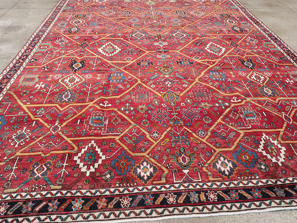 Vintage Persian Heriz Room Size Carpet, No.30663 - Gss