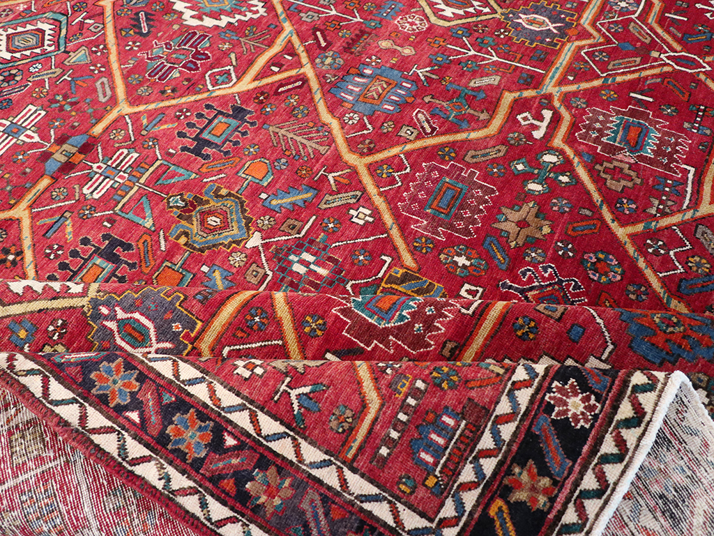 Vintage Persian Heriz Room Size Carpet, No.30663 - Gss