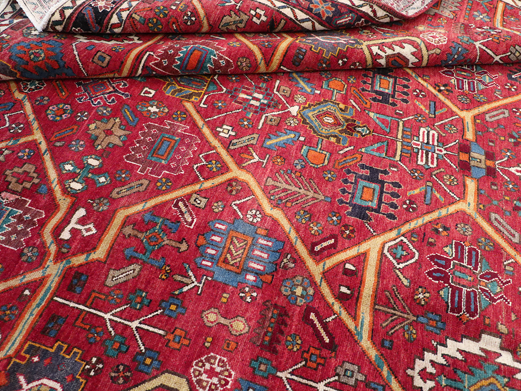 Vintage Persian Heriz Room Size Carpet, No.30663 - Gss