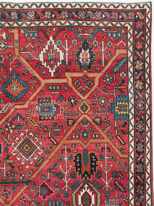 Vintage Persian Heriz Room Size Carpet, No.30663 - Gss