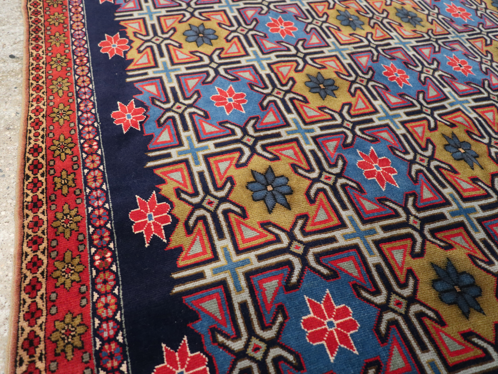 Vintage Persian Veramin Wide Gallery Runner, No.30666 - Gss