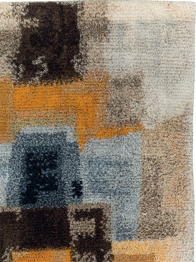 Vintage Scandinavian Rya Throw Rug, No.30669 - Gss