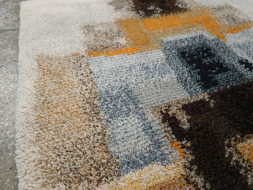 Vintage Scandinavian Rya Throw Rug, No.30669 - Gss