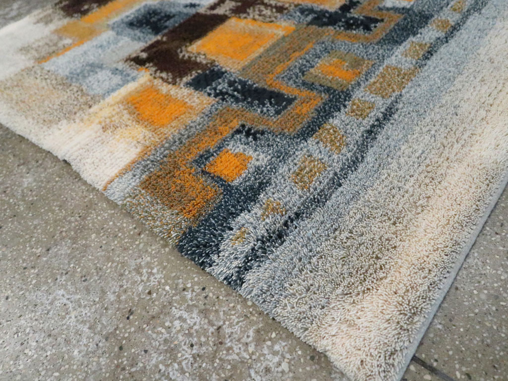 Vintage Scandinavian Rya Throw Rug, No.30669 - Gss