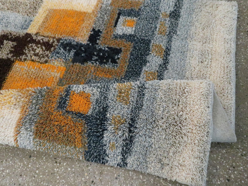 Vintage Scandinavian Rya Throw Rug, No.30669 - Gss