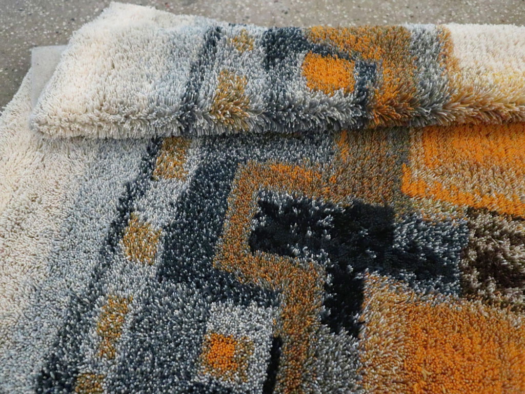 Vintage Scandinavian Rya Throw Rug, No.30669 - Gss