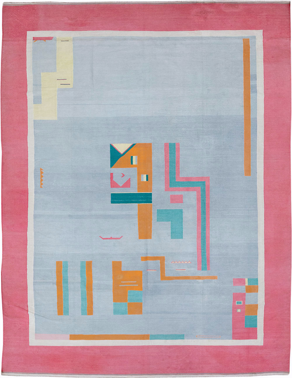 Vintage Indian Flatweave Dhurrie Large Room Size Carpet, No.30697 - Gss