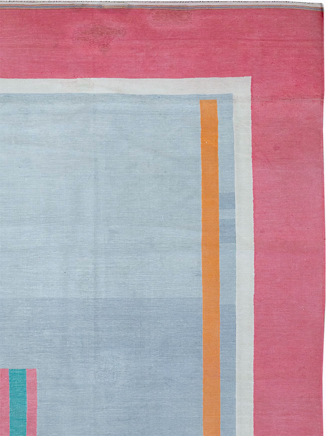 Vintage Indian Flatweave Dhurrie Large Room Size Carpet, No.30697 - Gss