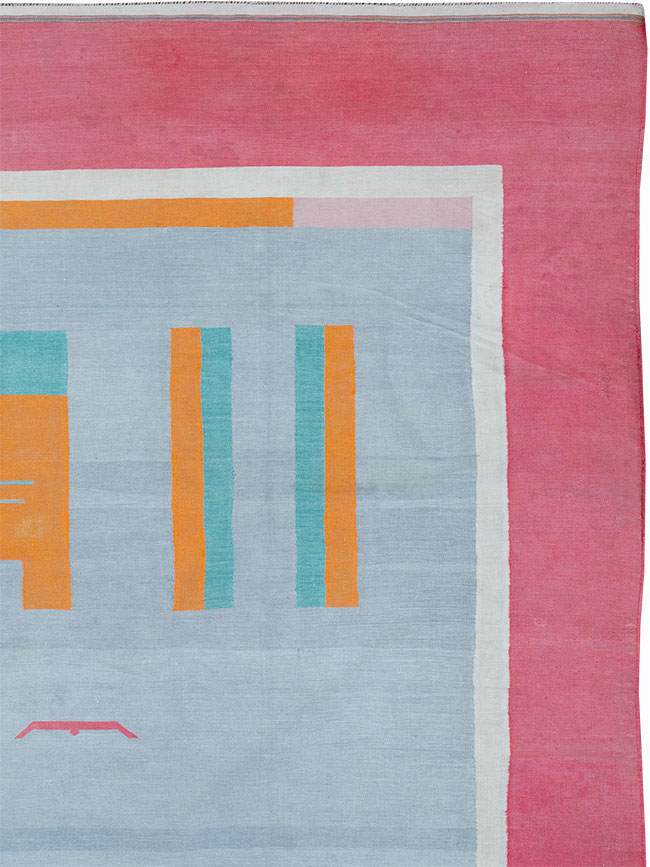 Vintage Indian Flatweave Dhurrie Large Room Size Carpet, No.30697 - Gss