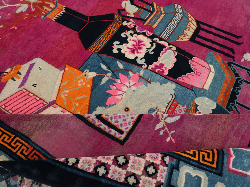 Vintage Chinese Pictorial Art Deco Room Size Carpet, No.30701 - Gss