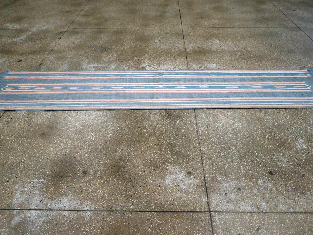 Vintage Indian Flatweave Dhurrie Runner, No.30720 - Gss