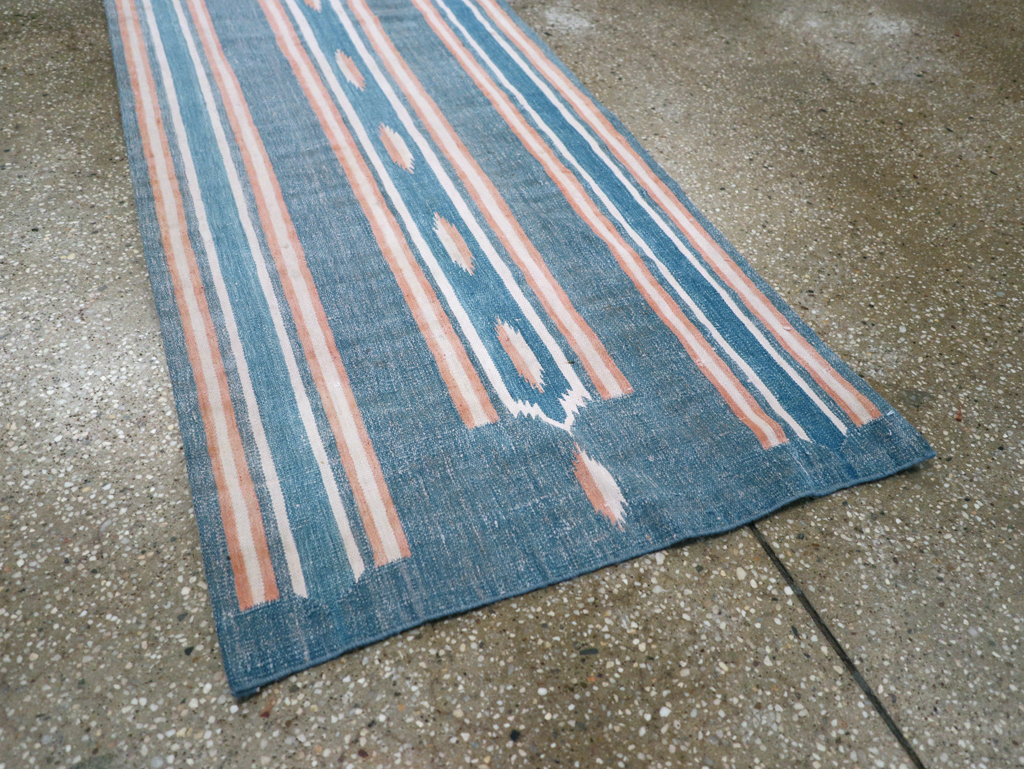 Vintage Indian Flatweave Dhurrie Runner, No.30720 - Gss