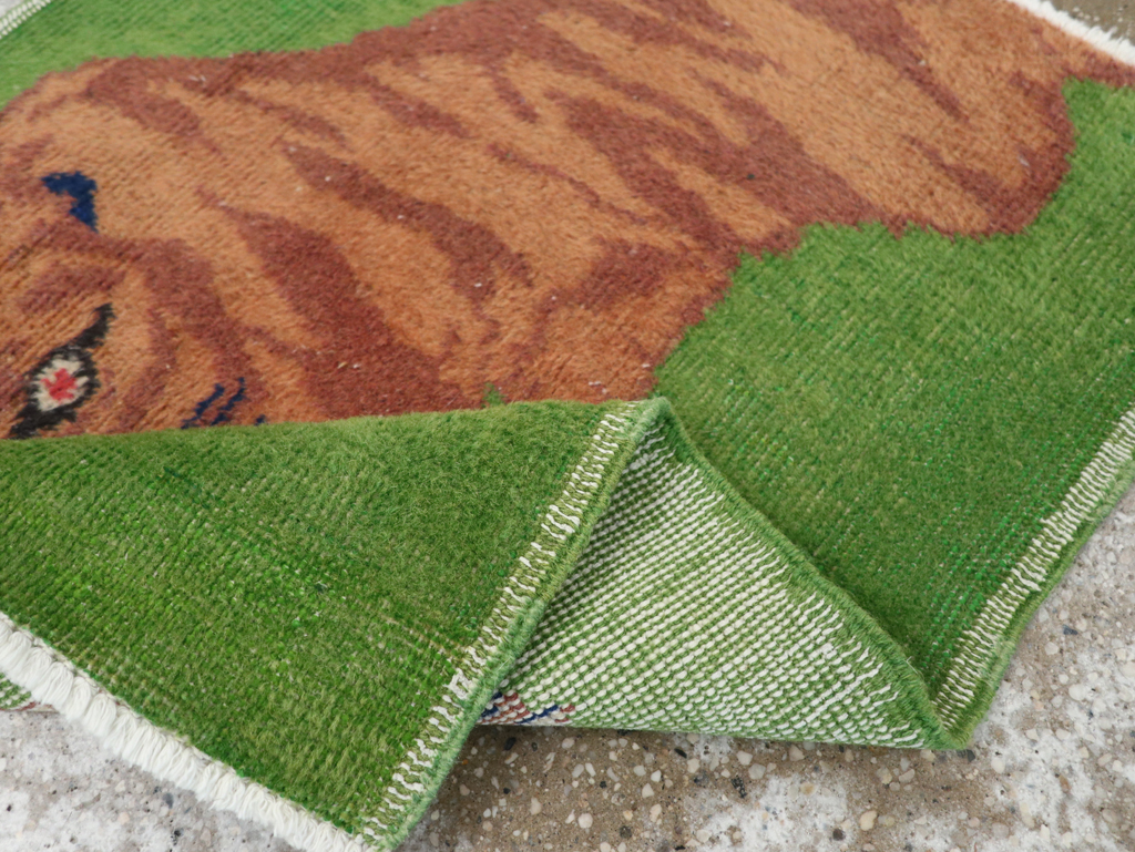 Vintage Turkish Anatolian Pictorial Throw Rug, No.30723 - Gss