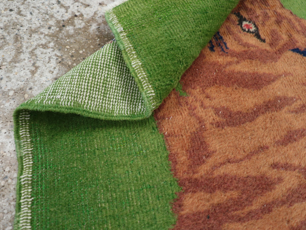 Vintage Turkish Anatolian Pictorial Throw Rug, No.30723 - Gss