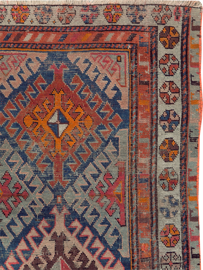 Antique Caucasian Throw Rug, No.30725 - Gss
