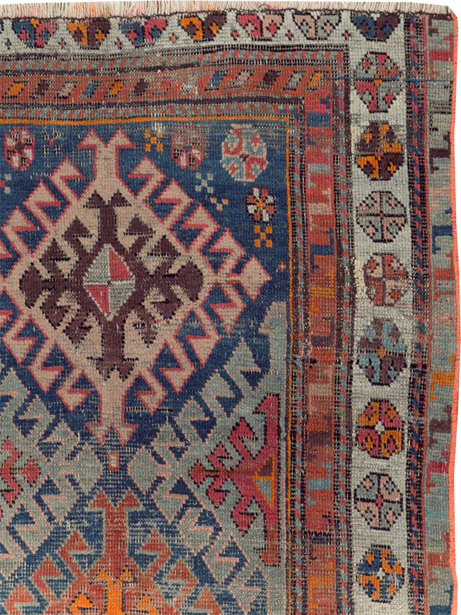 Antique Caucasian Throw Rug, No.30725 - Gss