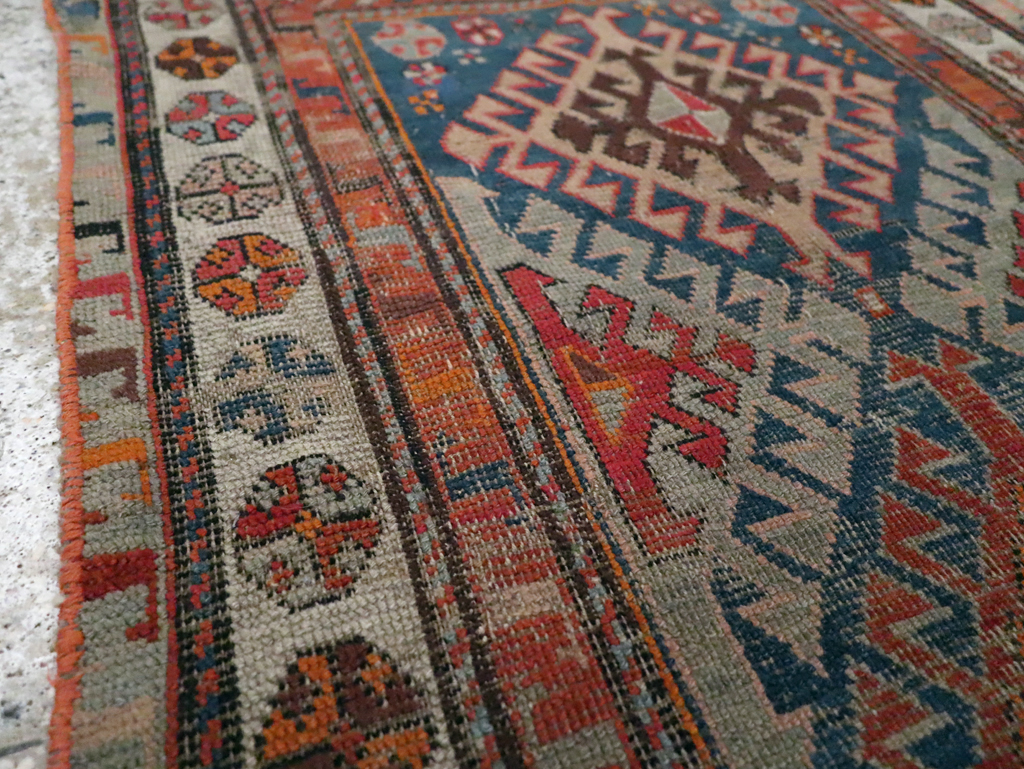 Antique Caucasian Throw Rug, No.30725 - Gss