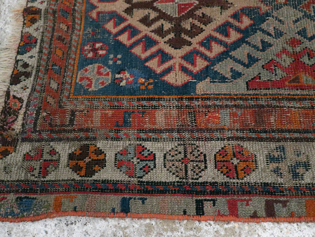 Antique Caucasian Throw Rug, No.30725 - Gss