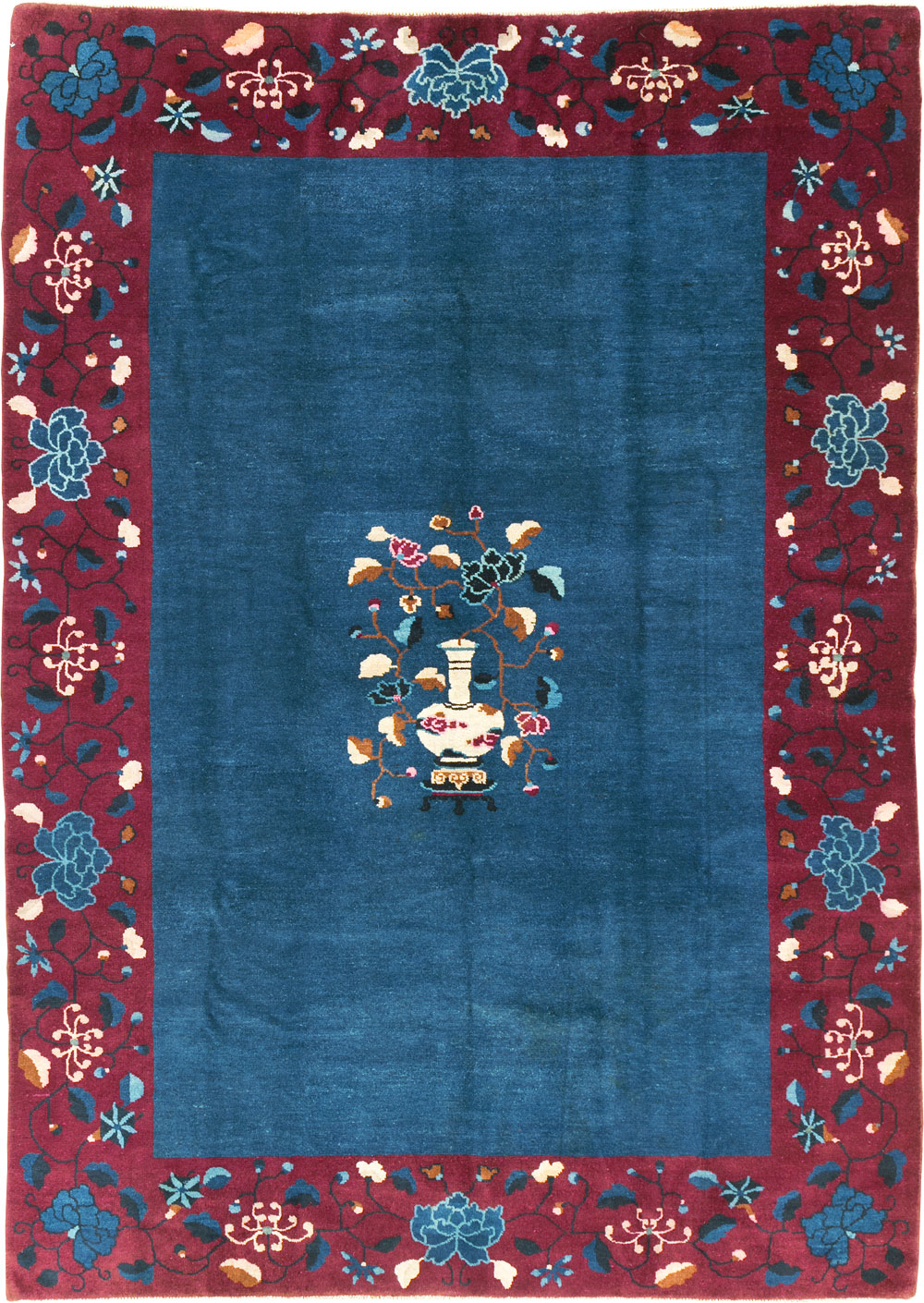 Vintage Chinese Art Deco Accent Carpet, No.30730 - Gss