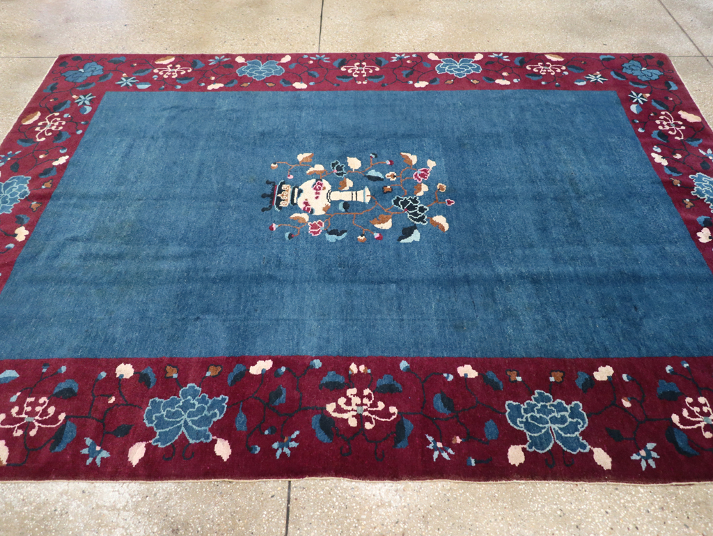 Vintage Chinese Art Deco Accent Carpet, No.30730 - Gss