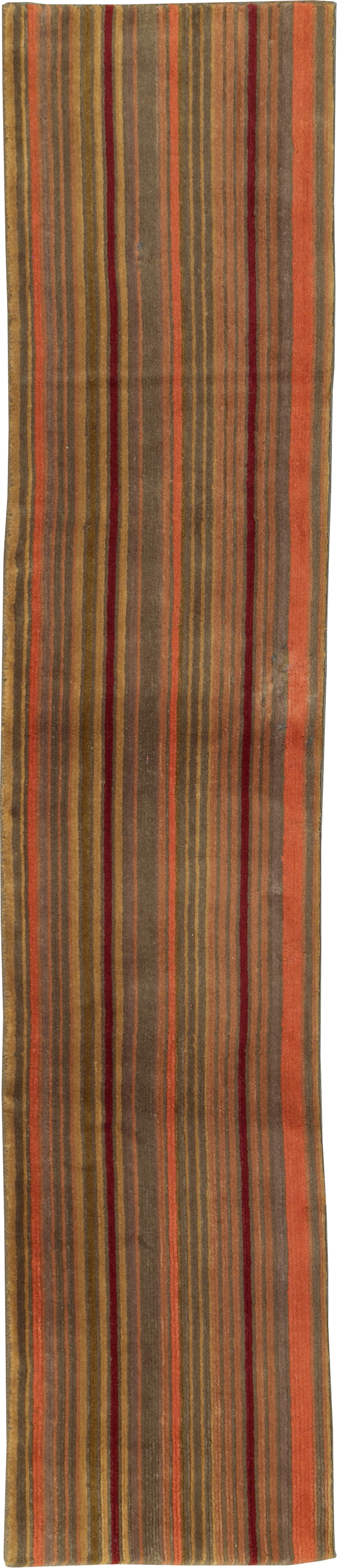 Contemporary Tibetan Striped Small Runner, No.30733 - Gss