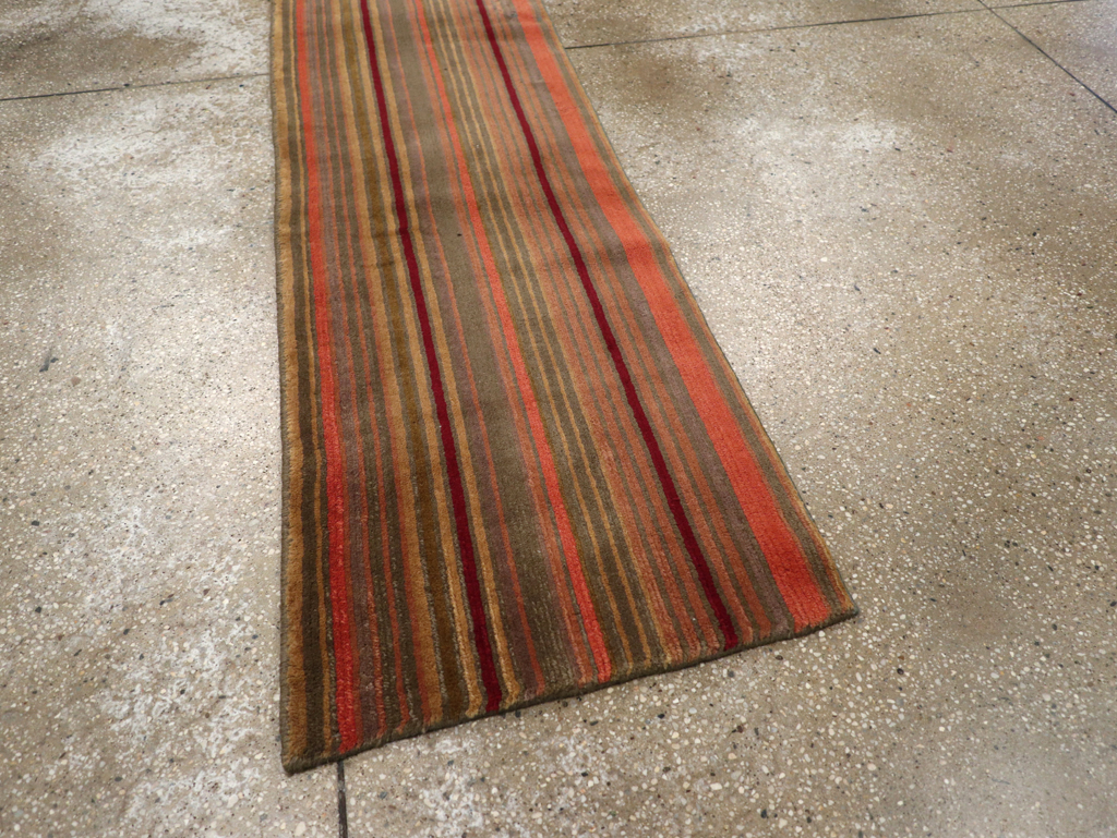 Contemporary Tibetan Striped Small Runner, No.30733 - Gss