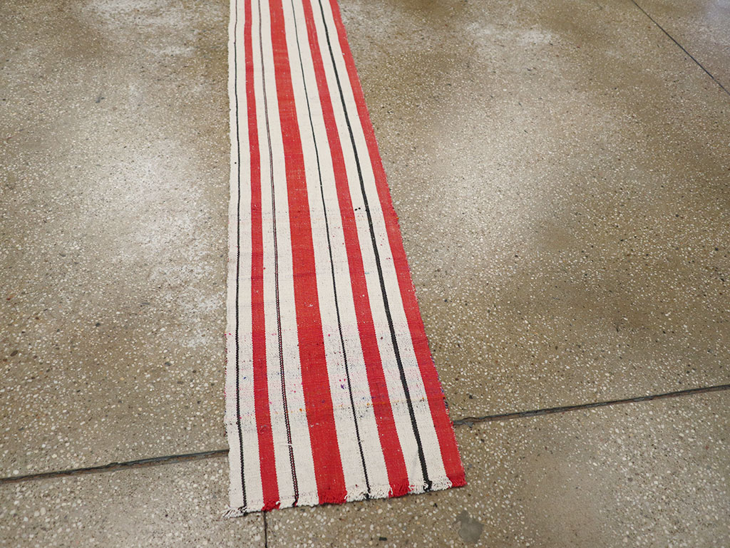 Vintage Turkish Flatweave Long Runner, No.30737 - Gss