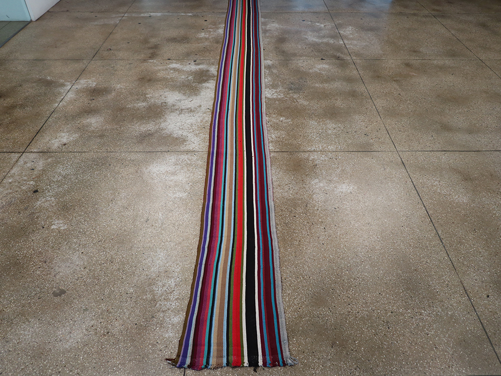Vintage Turkish Flatweave Long Runner, No.30738 - Gss