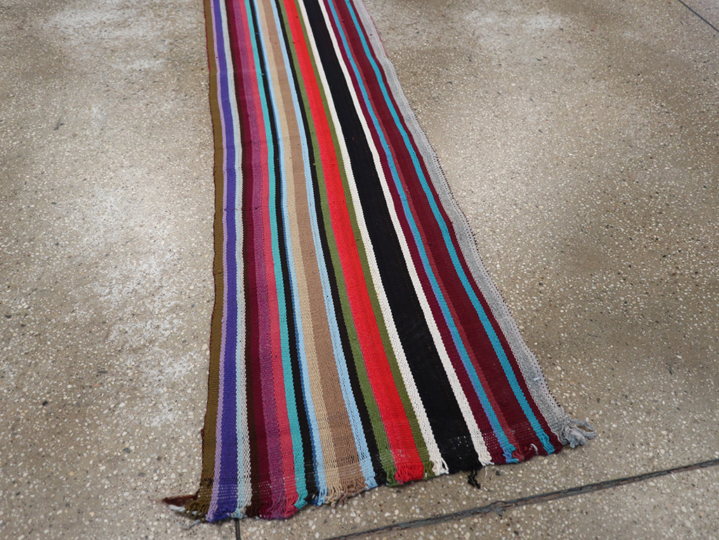 Vintage Turkish Flatweave Long Runner, No.30738 - Gss
