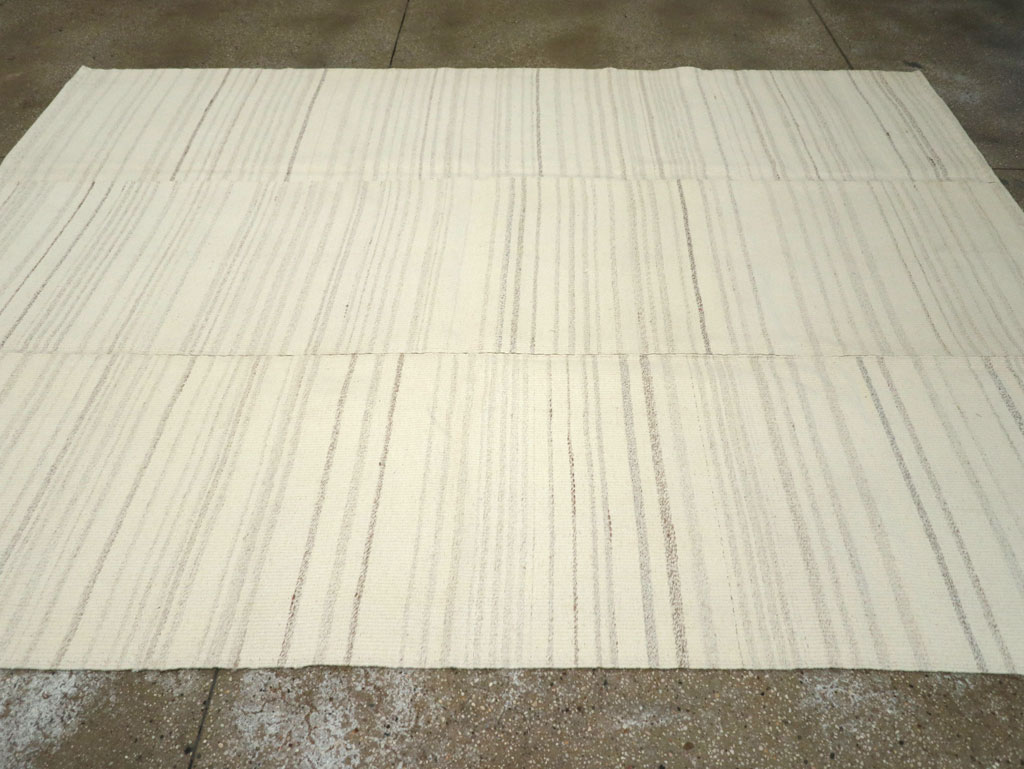 Modern Turkish Flatweave Small Room Size Carpet, No.30748 - Gss