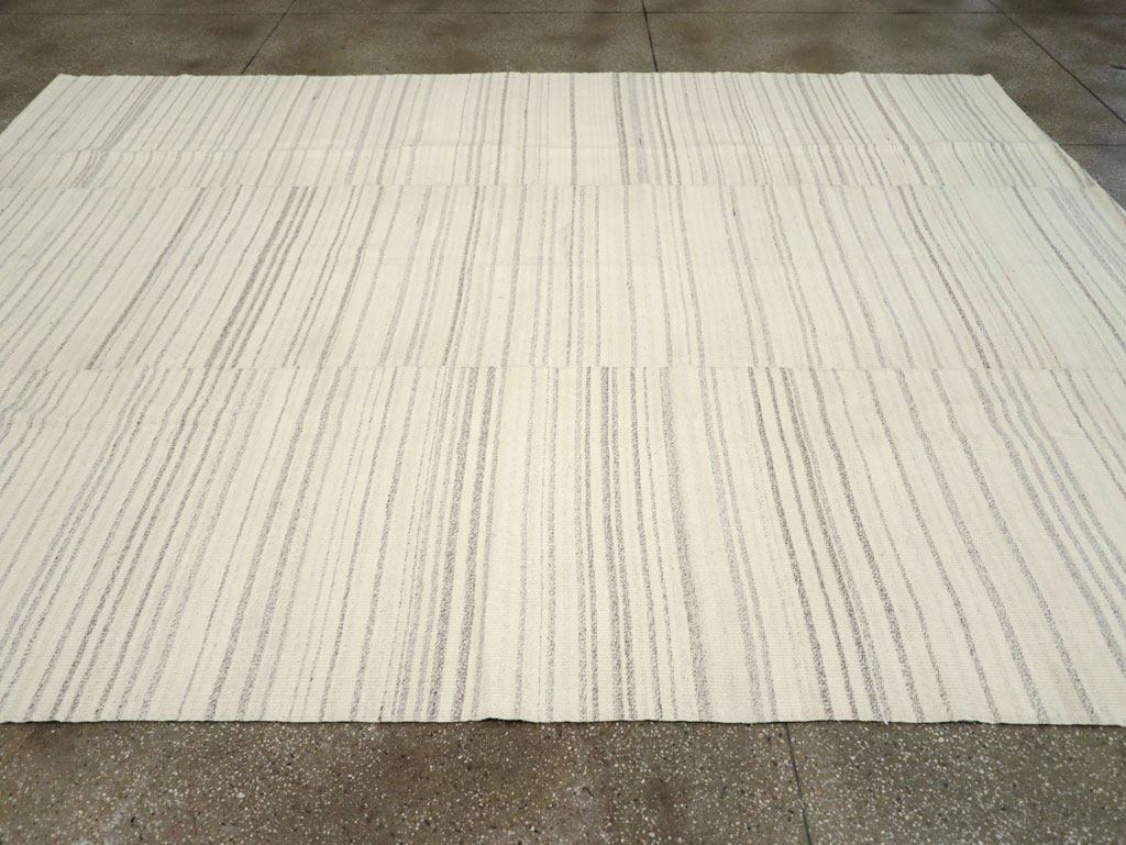 Modern Turkish Flatweave Room Size Carpet, No.30749 - Gss