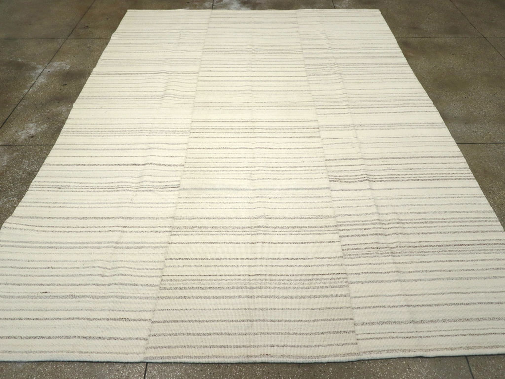 Modern Turkish Flatweave Room Size Carpet, No.30750 - Gss