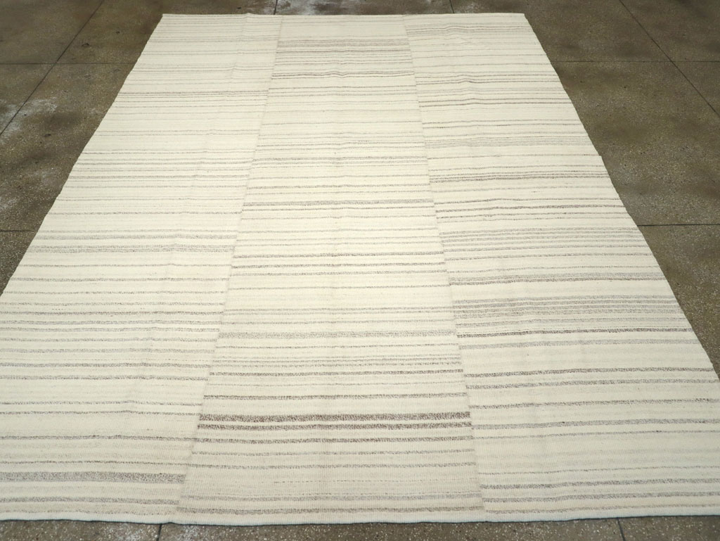 Modern Turkish Flatweave Room Size Carpet, No.30751 - Gss
