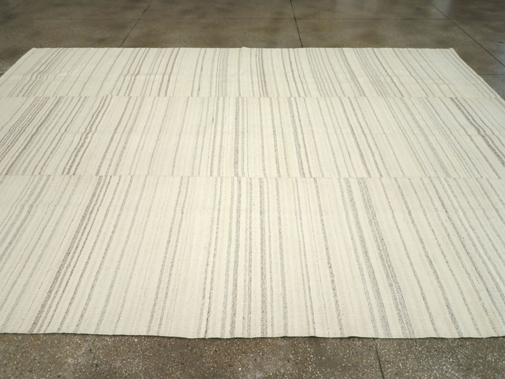 Modern Turkish Flatweave Room Size Carpet, No.30751 - Gss